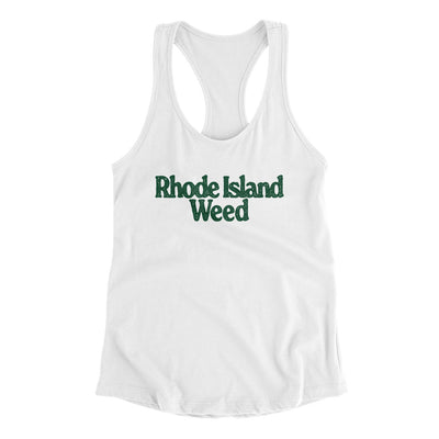 Rhode Island Weed Women's Racerback Tank-White-Allegiant Goods Co. Vintage Sports Apparel