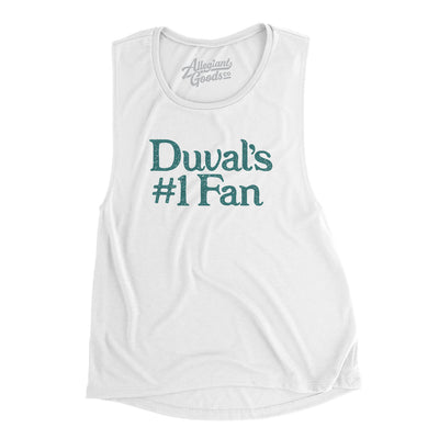 Duval's Number 1 Fan Women's Flowey Scoopneck Muscle Tank-White-Allegiant Goods Co. Vintage Sports Apparel