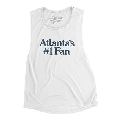 Atlanta's Number 1 Fan Women's Flowey Scoopneck Muscle Tank-White-Allegiant Goods Co. Vintage Sports Apparel