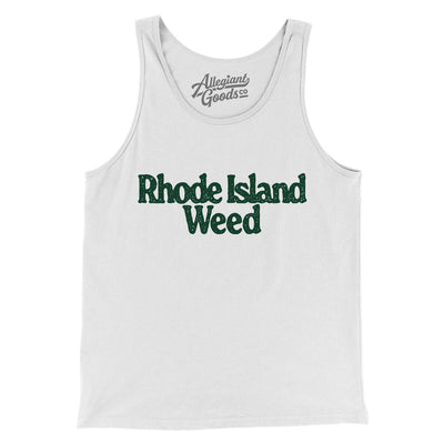 Rhode Island Weed Men/Unisex Tank Top-White-Allegiant Goods Co. Vintage Sports Apparel