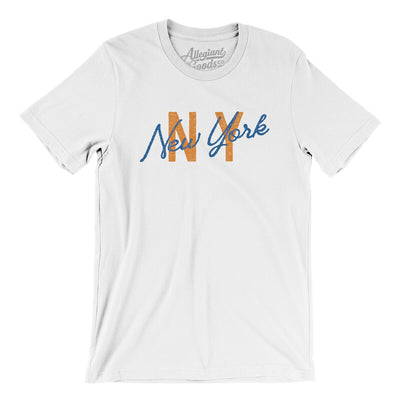 New York Ny Overprinted Men/Unisex T-Shirt-White-Allegiant Goods Co. Vintage Sports Apparel