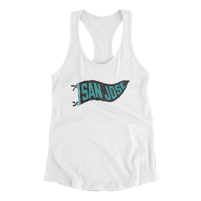 San Jose Pennant Women's Racerback Tank-White-Allegiant Goods Co. Vintage Sports Apparel