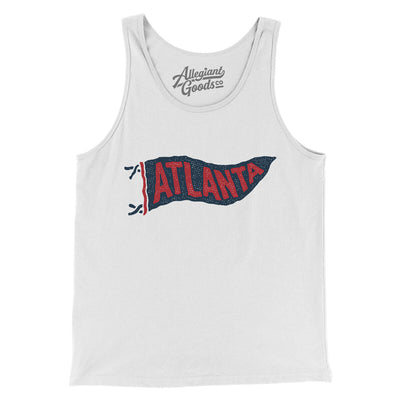 Atlanta Pennant Men/Unisex Tank Top-White-Allegiant Goods Co. Vintage Sports Apparel