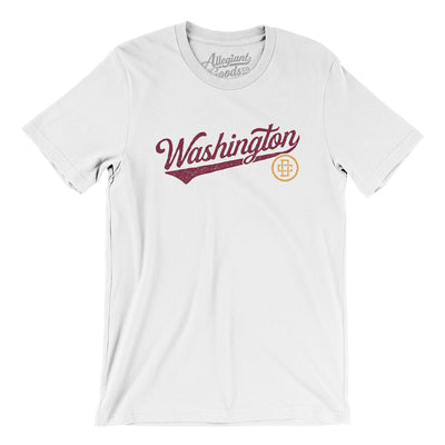 Washington Dc Vintage Script Men/Unisex T-Shirt-White-Allegiant Goods Co. Vintage Sports Apparel