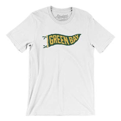 Green Bay Pennant Men/Unisex T-Shirt-White-Allegiant Goods Co. Vintage Sports Apparel