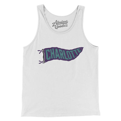 Charlotte Pennant Men/Unisex Tank Top-White-Allegiant Goods Co. Vintage Sports Apparel