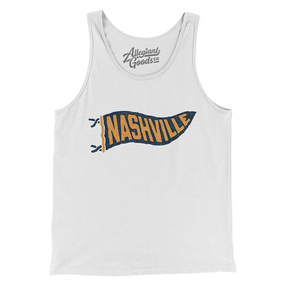 Nashville Pennant Men/Unisex Tank Top-White-Allegiant Goods Co. Vintage Sports Apparel