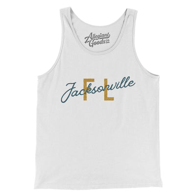 Jacksonville Fl Overprinted Men/Unisex Tank Top-White-Allegiant Goods Co. Vintage Sports Apparel