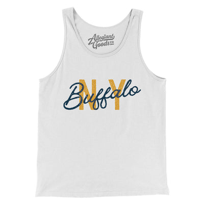 Buffalo Ny Overprinted Men/Unisex Tank Top-White-Allegiant Goods Co. Vintage Sports Apparel