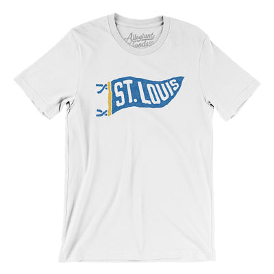 St Louis Pennant Men/Unisex T-Shirt-White-Allegiant Goods Co. Vintage Sports Apparel