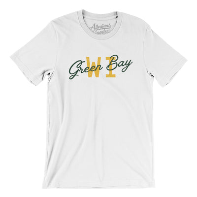 Green Bay Wi Overprinted Men/Unisex T-Shirt-White-Allegiant Goods Co. Vintage Sports Apparel