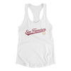 San Francisco Vintage Script Women's Racerback Tank-White-Allegiant Goods Co. Vintage Sports Apparel