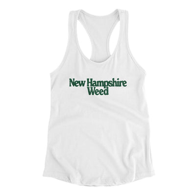 New Hampshire Weed Women's Racerback Tank-White-Allegiant Goods Co. Vintage Sports Apparel