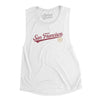 San Francisco Vintage Script Women's Flowey Scoopneck Muscle Tank-White-Allegiant Goods Co. Vintage Sports Apparel