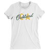 Oakland Ca Overprint Women's T-Shirt-White-Allegiant Goods Co. Vintage Sports Apparel