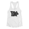 Iowa State Shape Text Women's Racerback Tank-White-Allegiant Goods Co. Vintage Sports Apparel