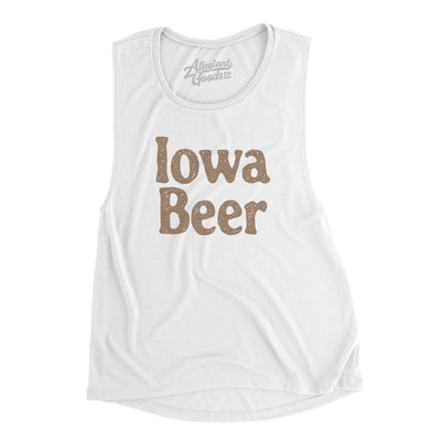 Iowa Beer Women's Flowey Scoopneck Muscle Tank-White-Allegiant Goods Co. Vintage Sports Apparel