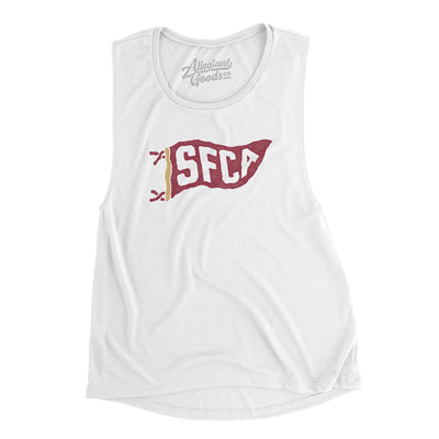 Sfca Pennant Women's Flowey Scoopneck Muscle Tank-White-Allegiant Goods Co. Vintage Sports Apparel