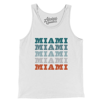 Miami Repeat Men/Unisex Tank Top-White-Allegiant Goods Co. Vintage Sports Apparel