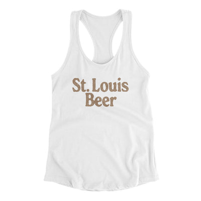 St. Louis Beer Women's Racerback Tank-White-Allegiant Goods Co. Vintage Sports Apparel