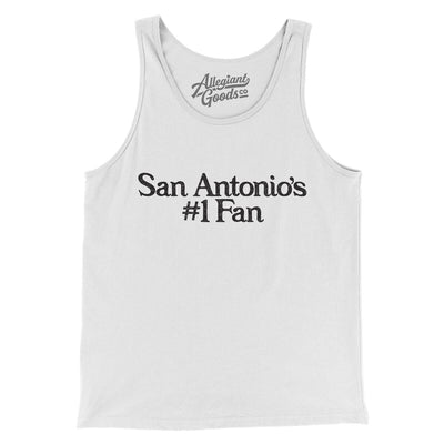 San Antonio's Number 1 Fan Men/Unisex Tank Top-White-Allegiant Goods Co. Vintage Sports Apparel