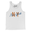 New York Ny Overprinted Men/Unisex Tank Top-White-Allegiant Goods Co. Vintage Sports Apparel