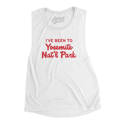 I've Been To Yosemite National Park Women's Flowey Scoopneck Muscle Tank-White-Allegiant Goods Co. Vintage Sports Apparel