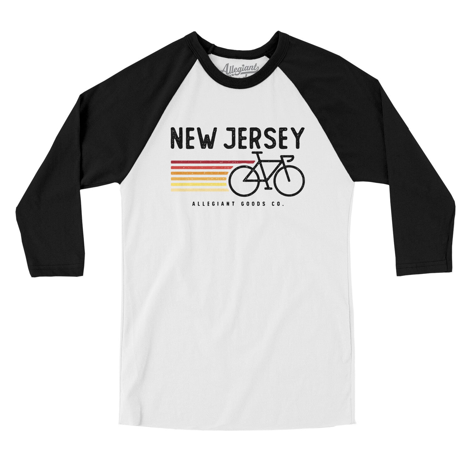 New Jersey Cycling Men/Unisex Raglan 3/4 Sleeve T-Shirt