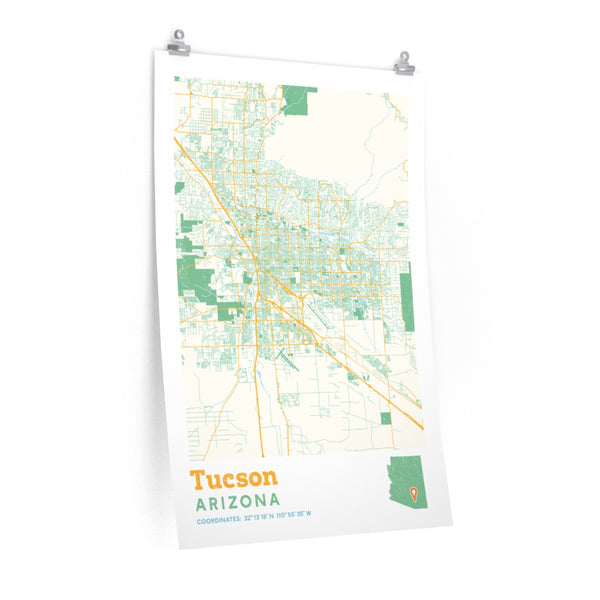 Tucson Arizona City Street Map Poster - Allegiant Goods Co.