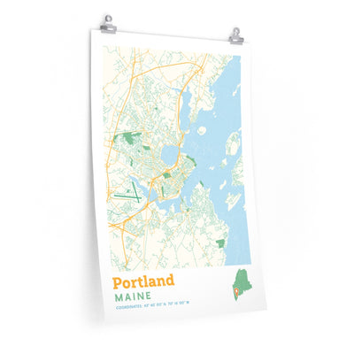 Portland Maine Street Map Poster-20″ × 30″-Allegiant Goods Co. Vintage Sports Apparel