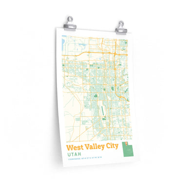 West Valley City Utah City Street Map Poster-12″ × 18″-Allegiant Goods Co. Vintage Sports Apparel