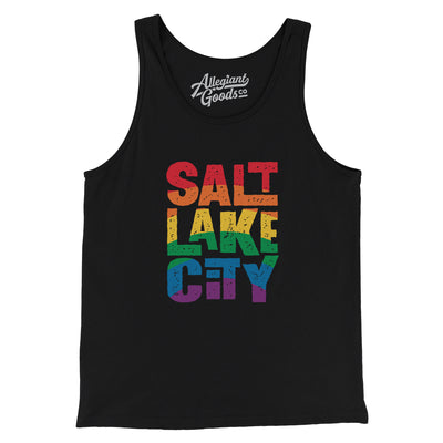 Salt Lake City Utah Pride Men/Unisex Tank Top-Black-Allegiant Goods Co. Vintage Sports Apparel