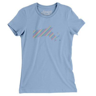 Massachusetts Pride State Women's T-Shirt-Baby Blue-Allegiant Goods Co. Vintage Sports Apparel