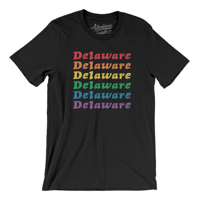 Delaware Pride Men/Unisex T-Shirt-Black-Allegiant Goods Co. Vintage Sports Apparel