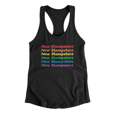 New Hampshire Pride Women's Racerback Tank-Black-Allegiant Goods Co. Vintage Sports Apparel