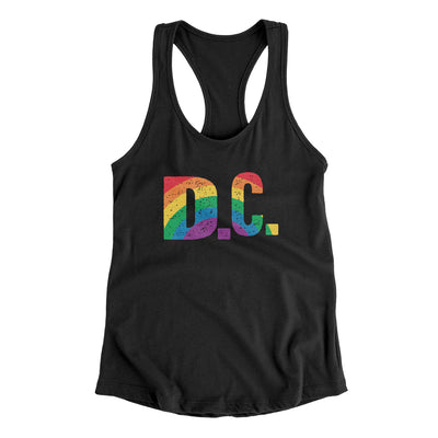 Washington D.C. Pride Women's Racerback Tank-Black-Allegiant Goods Co. Vintage Sports Apparel