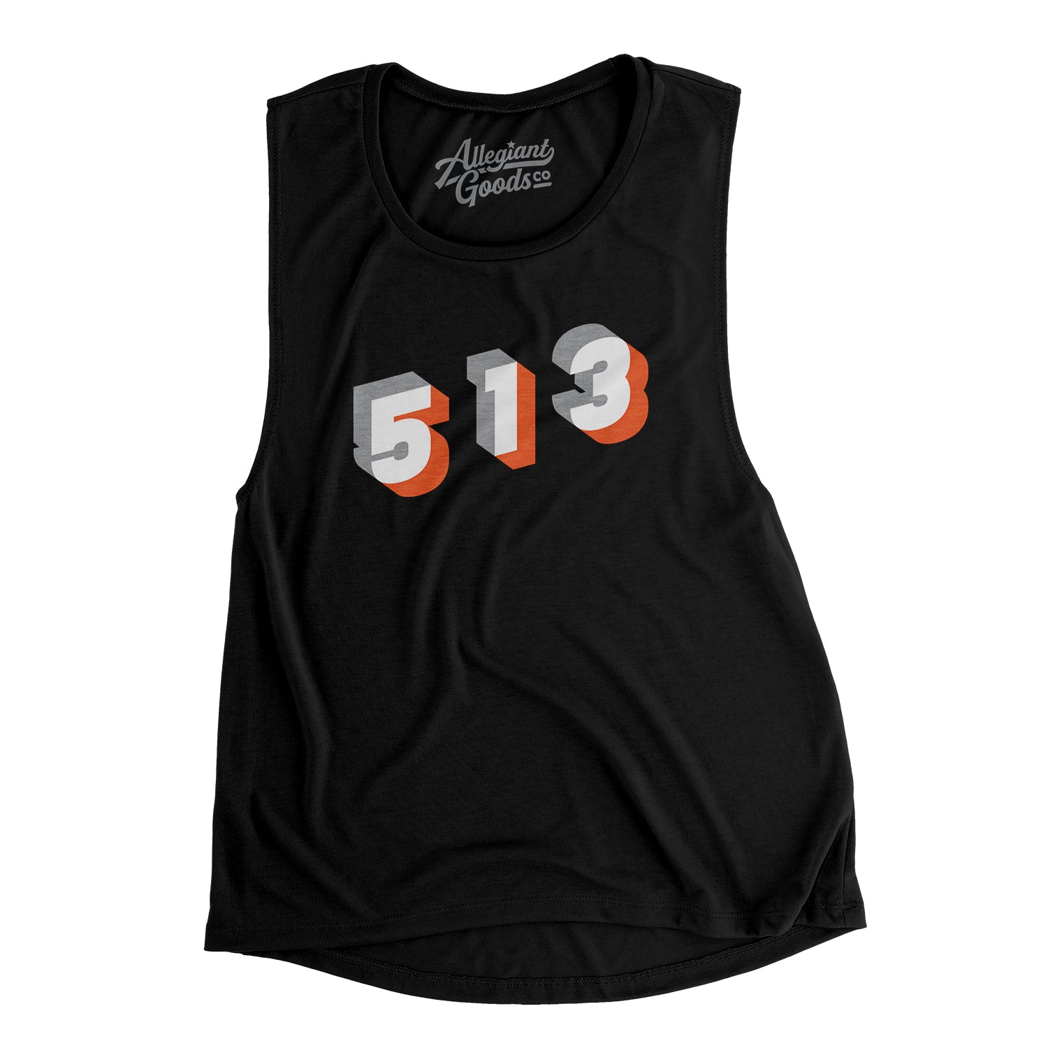 513 T-Shirt  Orange & Black 513 Area Code Cincinnati T-Shirt