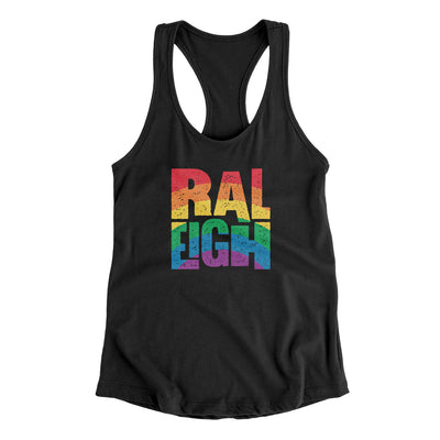 Raleigh North Carolina Pride Women's Racerback Tank-Black-Allegiant Goods Co. Vintage Sports Apparel