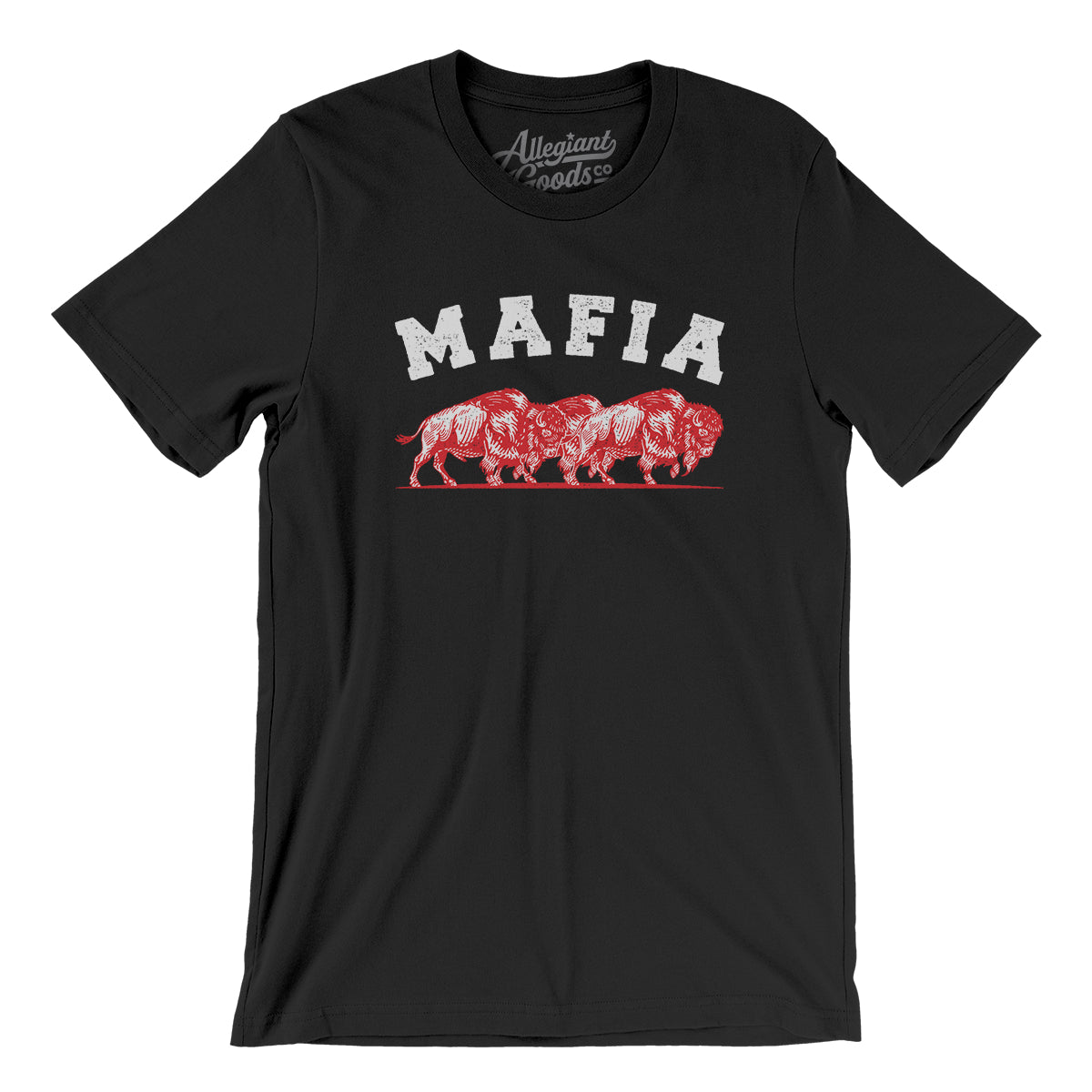 IronAndMusk Apparel Co. Buffalo Mafia Married Into This Bills Mafia Unisex Cotton Crew Tee Solid Red / 3XL