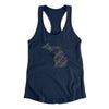 Michigan Pride State Women's Racerback Tank-Midnight Navy-Allegiant Goods Co. Vintage Sports Apparel