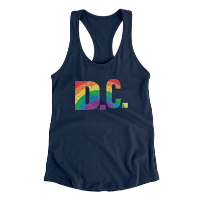 Washington D.C. Pride Women's Racerback Tank-Midnight Navy-Allegiant Goods Co. Vintage Sports Apparel