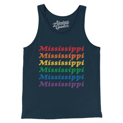 Mississippi Pride Men/Unisex Tank Top-Navy-Allegiant Goods Co. Vintage Sports Apparel