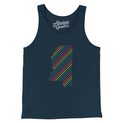 Mississippi Pride State Men/Unisex Tank Top-Navy-Allegiant Goods Co. Vintage Sports Apparel