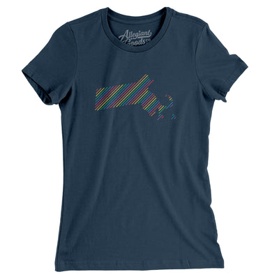 Massachusetts Pride State Women's T-Shirt-Navy-Allegiant Goods Co. Vintage Sports Apparel