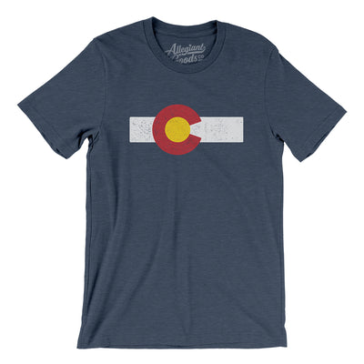 Colorado State Flag Men/Unisex T-Shirt-Heather Navy-Allegiant Goods Co. Vintage Sports Apparel