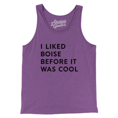 I Liked Boise Before It Was Cool Men/Unisex Tank Top-Purple TriBlend-Allegiant Goods Co. Vintage Sports Apparel