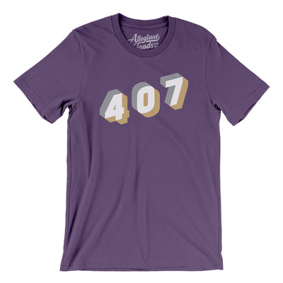 Orlando 407 Area Code Men/Unisex T-Shirt-Team Purple-Allegiant Goods Co. Vintage Sports Apparel