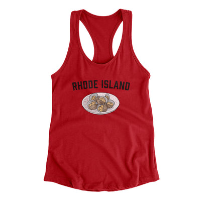 Rhode Island Clams Women's Racerback Tank-Red-Allegiant Goods Co. Vintage Sports Apparel