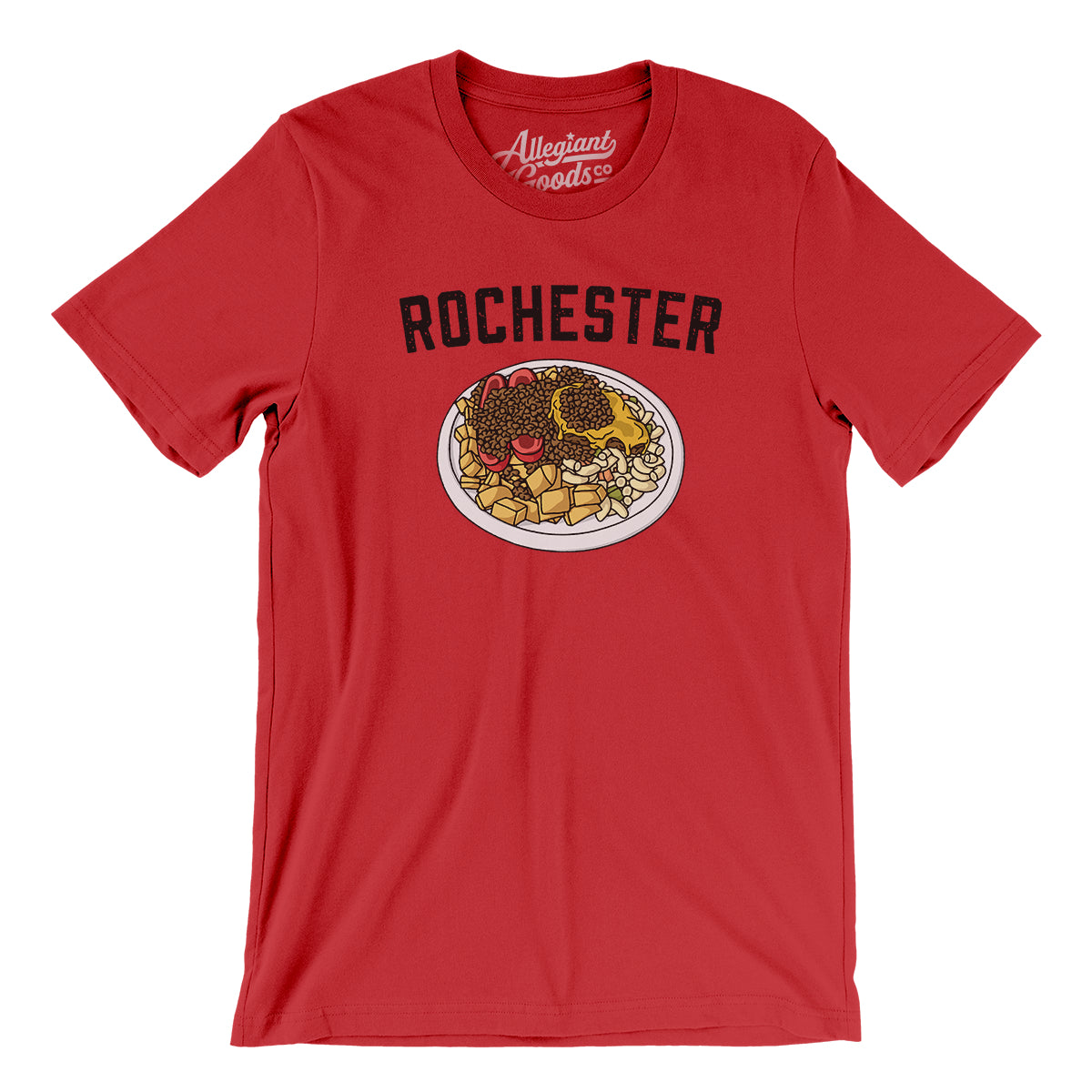 Rochester Plates Red Wings T-Shirt Mens XL Love ROC NY Garbage Plate