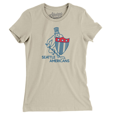 Seattle Americans Hockey Women's T-Shirt-Soft Cream-Allegiant Goods Co. Vintage Sports Apparel